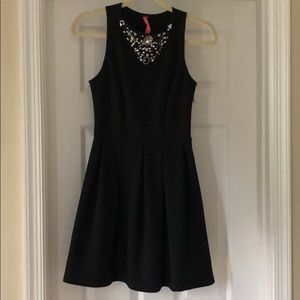 Little black dress with rhinestones